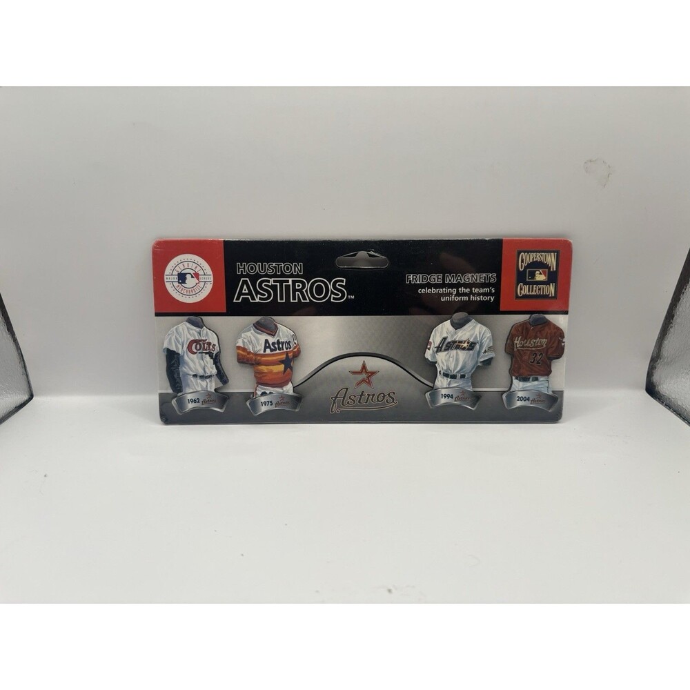 Houston Astros Uniform History Fridge MLB Magnets-4 Pack-Cooperstown Collection.